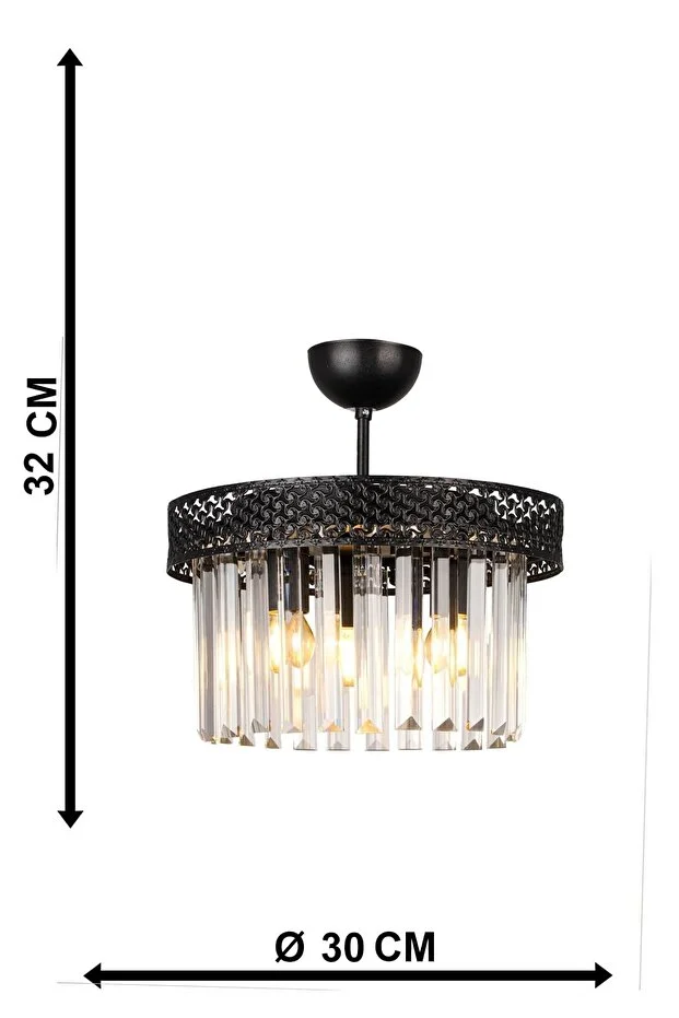 Sitrus 3.lü Eskitme Lux Kristal Taşlı Avize